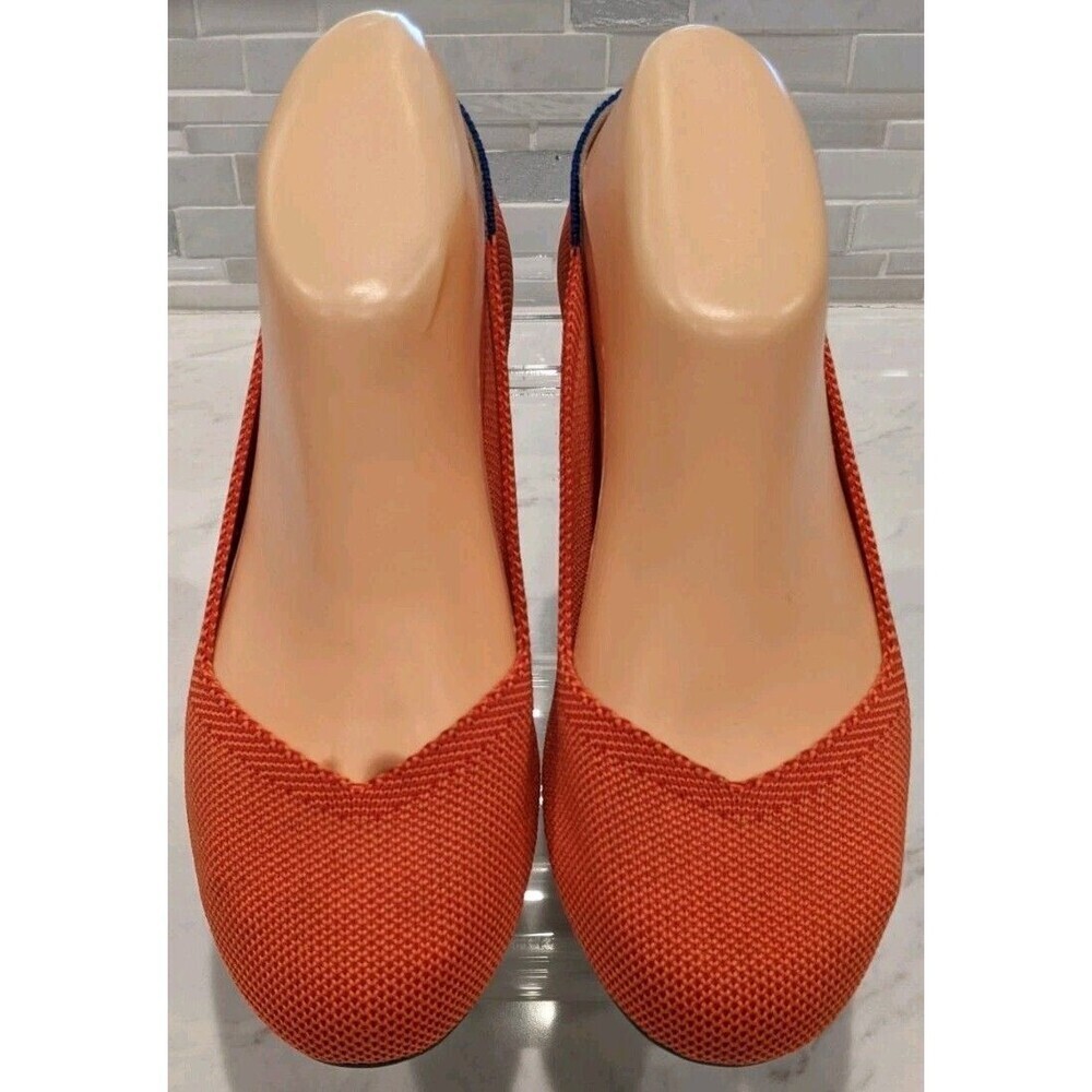 Women's Rothy's The Flat In Persimmon Marina Stripe Shoes Size 6